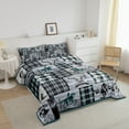 thumbnail image 2 of Erosebridal Western Bedding Twin Cowboy Horse Comforter Set Teen Boho Western Bull Cow Print Bedding Sets American Wild West Comforter Blue Farmhouse Buffalo Plaid Decor 1 Pillow Case, 2 of 6