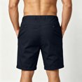 thumbnail image 4 of Zshosam Mens Workout Shorts Big and Tall Men's Linen Casual Short Drawstring Summer Beach Shorts (Navy,30), 4 of 9
