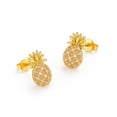 thumbnail image 6 of Amy and Annette 18K Gold over Sterling Silver Pineapple Stud Earrings with crystals from Swarovski, 6 of 6