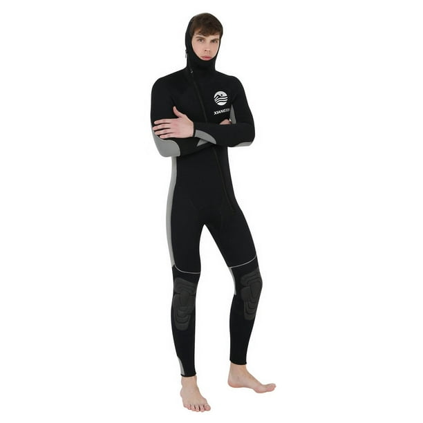 Traje de buceo de neopreno de 5mm, traje de neopreno elástico de cuerpo completo para buceo, surf, natación, traje de baño de una pieza con protección S Baoblaze Traje de buceo