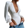 thumbnail image 2 of Bodycon Jumpsuit,Deep V Neck Bodysuit Deep V Neck Jumpsuit V Neck Bodysuit Professionally Tested, 2 of 6