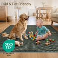 thumbnail image 4 of ODIKA 5'x7' Ultra-Soft Area Rug, Navy Long Ocean Abstract Grid Design Modern Interlocking Diamond Lattice Washable, Bare feet friendly, Silk-Touch for Bedroom Home office, 4 of 7