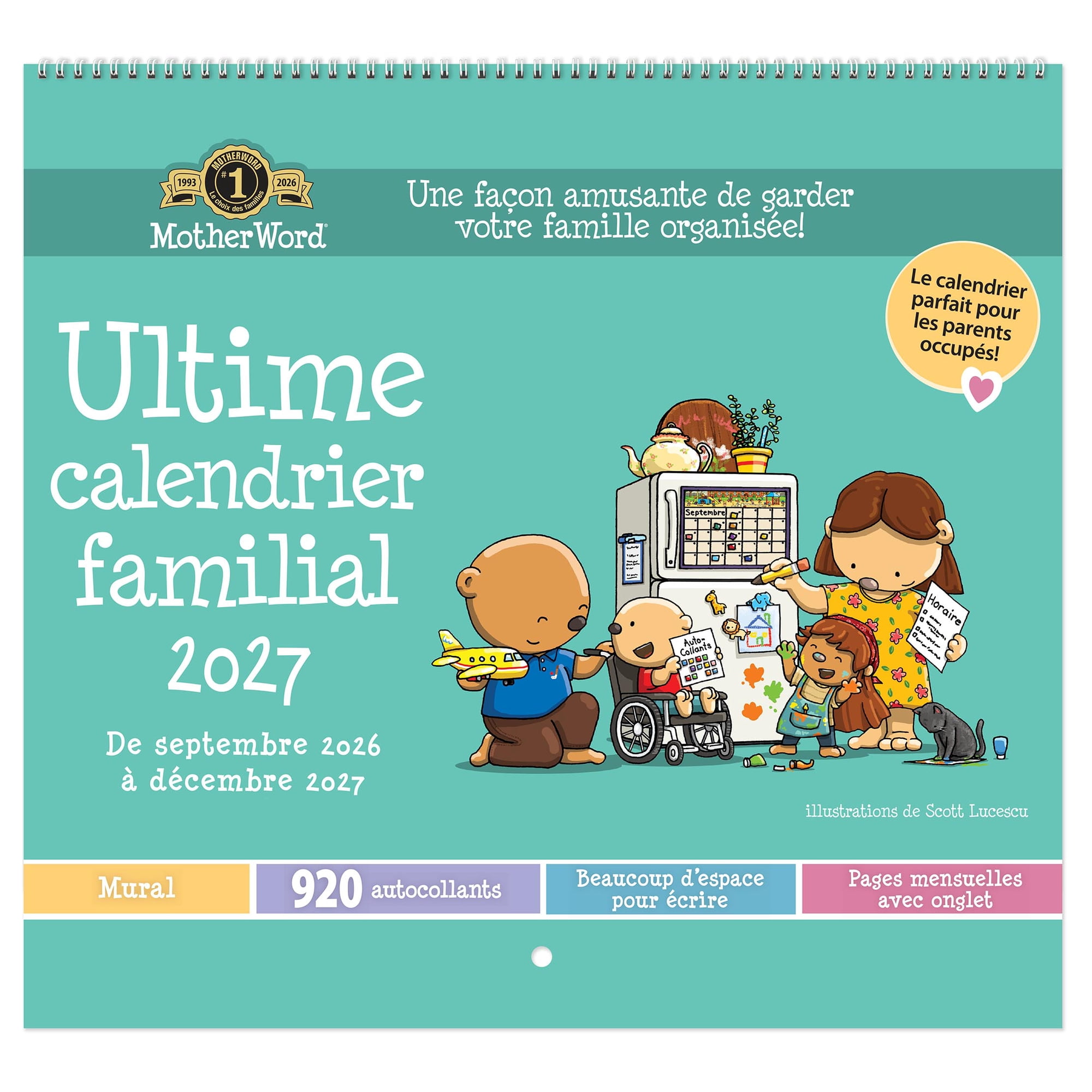 2027 Motherword Wall Calendar, Wall Tabbed 12