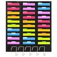 thumbnail image 2 of Heavy Duty Storage Pocket Chart for Classroom, 30 Pockets, 5 Overdoor Hangers Included, Hanging Wall File Organizer for Office File Folders, Assignments, Files, Scrapbook Papers & More (Black), 2 of 10