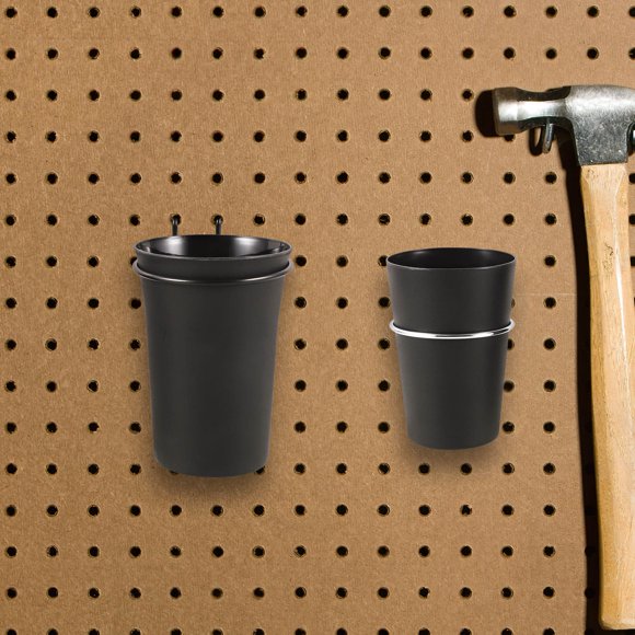 unbranded 2Ud Organizadores De Tazas Para Pegboard En Color Negro Con Resistentes Para Herramientas Y Accesorios
