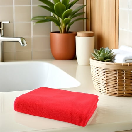 WRITWAA Red Microfiber Bathing Towel for Quick Dry Use in and Shower