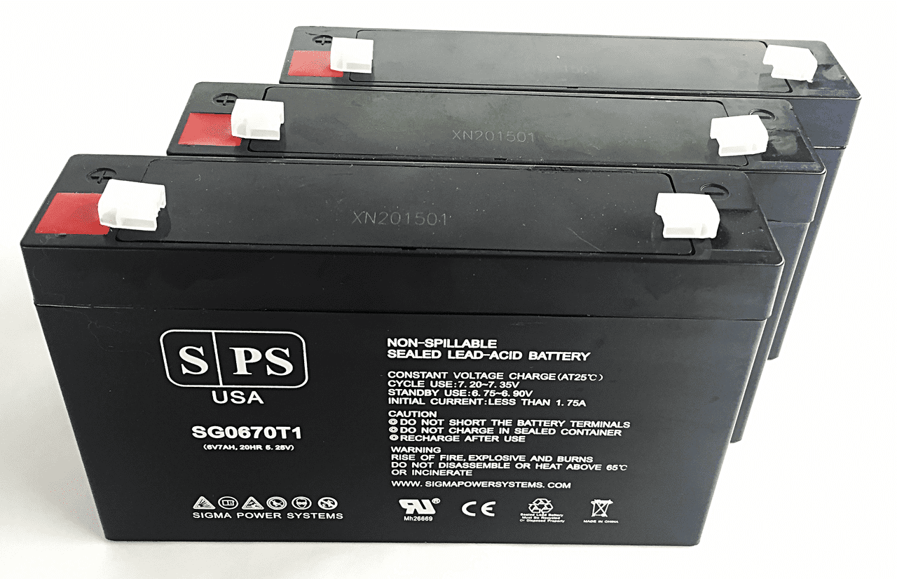 SPS Brand 6V 7 Ah Replacement Battery for BMW Z4 6v Ride On (3 Pack