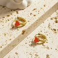 thumbnail image 3 of Natural Shell Heart Hoop Earrings 304 Stainless Steel Earrings for Women Real 18K Gold Plated 11x6mm, 3 of 4