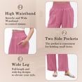 thumbnail image 4 of VDJ Summer Pants for Women Wide Leg Dress Pants Elastic Waist Palazzo Pants Dusty Pink Trousers with Pockets Size M, 4 of 7