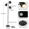 thumbnail image 2 of Depuley 65.3" Moderne Lampadaire 3-Light Lecture Arbre Debout Light avec des Têtes Métalliques Réglables Noir Haut LED Éclairage E26 Base (Ampoules Comprennent), 2 of 7