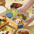 thumbnail image 6 of Stainless Steel Lunch Box,Stainless Steel Portable Leakproof Lunch Food Containers with 2/3 Compartment for Adults, BPA Free,Easy to Clean, Leak-Proof Design,for Family,Work,Picnics,Travel(Blue2), 6 of 9