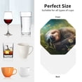 thumbnail image 5 of Leather Coasters with Heat-resistant for Drinks, Daisy Sleeping Sloth -标题2 Octagon, 5 of 5