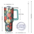 thumbnail image 2 of OBREWU Pioneer Flower Tumbler with Handle and Lid,Pioneer Flower 40oz Double Wall Vacuum Insulated Tumbler,Cups Gift for Women and Men, 2 of 7