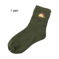 thumbnail image 4 of Monstrate 1 par de calcetines de algodón para mujer, bordado de tubo medio, transpirables, cómodos, informales, encantadores calcetines deportivos para Suministros térmicos tipo 4 Monstrate HA071734-04, 4 of 6