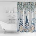 thumbnail image 4 of Small Stall Shower Curtain 48x72 Inch Narrow Half Size Blue Coastal Gnomes Bath Curtains Bathroom Decor Ocean Eucalyptus Coral Starfish Waterproof Fabric Shower Curtain Set with Hooks 48 Inch, 4 of 6