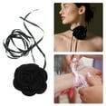 thumbnail image 3 of Unique Bargains 1 Pc Choker Necklace Delicate Pearl Satin Rose Tie Wrap Around Wrist Bracelet Black, 3 of 6