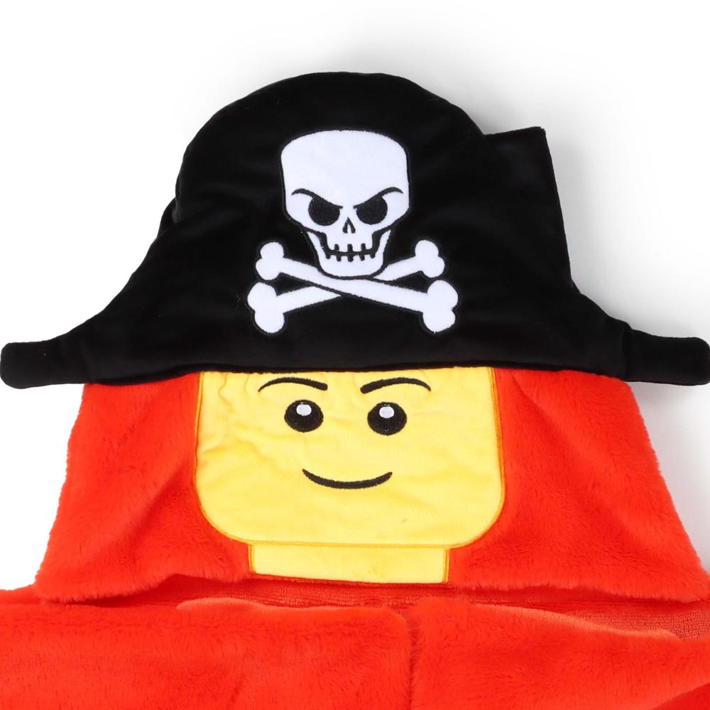 LEGO® Pirate 54" x 40" Hooded Throw Blanket, Polyester Faux Fur, Red