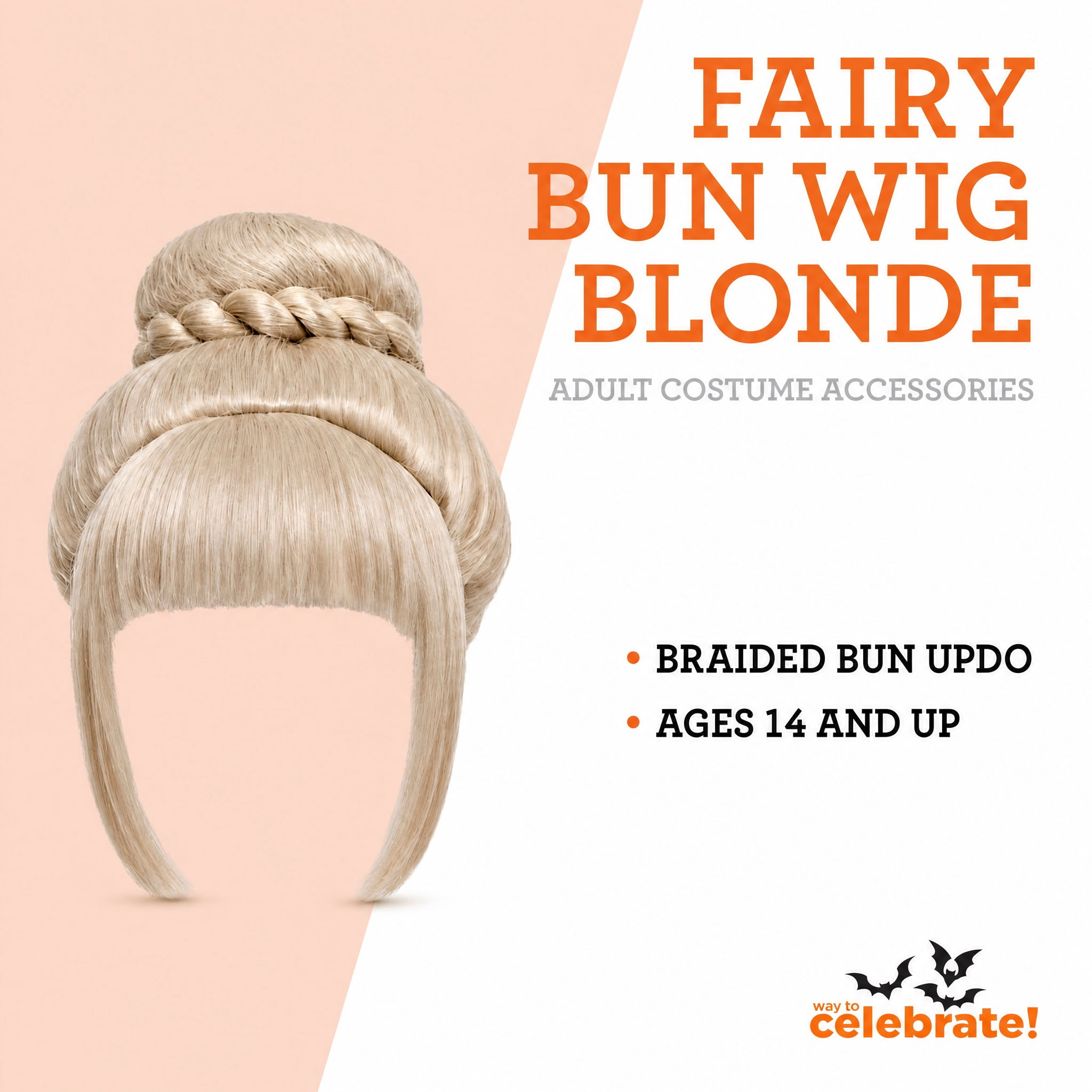 Fairy Bun Wig Costume Accessory for Adults, Blonde, Halloween by Way To Celebrate