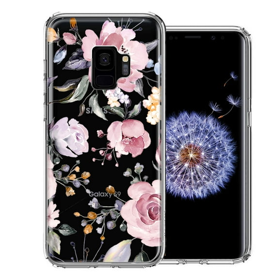 MUNDAZE Case For Samsung Galaxy S9 Soft Pastel Spring Floral Flowers Blush Lavender Phone Cover