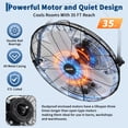thumbnail image 5 of 20 Inch Wall Mount Fan, 4800 CFM 3 Speeds High Velocity Industrial Fan with 360° Tilt Head, IP44 Waterproof Heavy-Duty Aluminum Blades for Workshop, Warehouse, Greenhouse, Commercial, 5 of 8