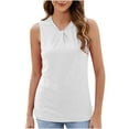 thumbnail image 1 of hotojiny Shirts for Women Soft Crew Neck Business Work Tank Tops Comfy Sleeveless Solid Color Summer Basic Tee, 1 of 6
