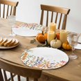 thumbnail image 5 of Fall Purple Flower Round Braided Placemats Set of 8, Orange Yellow Leaf Pastoral Plant Heat Insulation Place Mats Washable Non-Slip Table Mats for Kitchen Dining Party, 15 Inches, 5 of 9