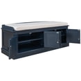 thumbnail image 3 of 42.7" Storage Bench, Entryway Bench with Adjustable Shelves, Shoe Cabinet with Adjustable Shelf, 4 Doors and Removable Cushion for Entryway, Hallway, Living Room, Antique Navy, 3 of 7