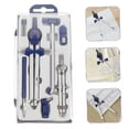 thumbnail image 2 of Professional Stainless Steel Drafting Compass Set with Extension Rod - 7-Piece Geometry Compass Kit for Engineers & Students x, 2 of 5
