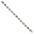 thumbnail image 2 of Primal Silver Sterling Silver Rhodium-plated 6.5 Inch Multi-colored Gemstone Bracelet, 2 of 5