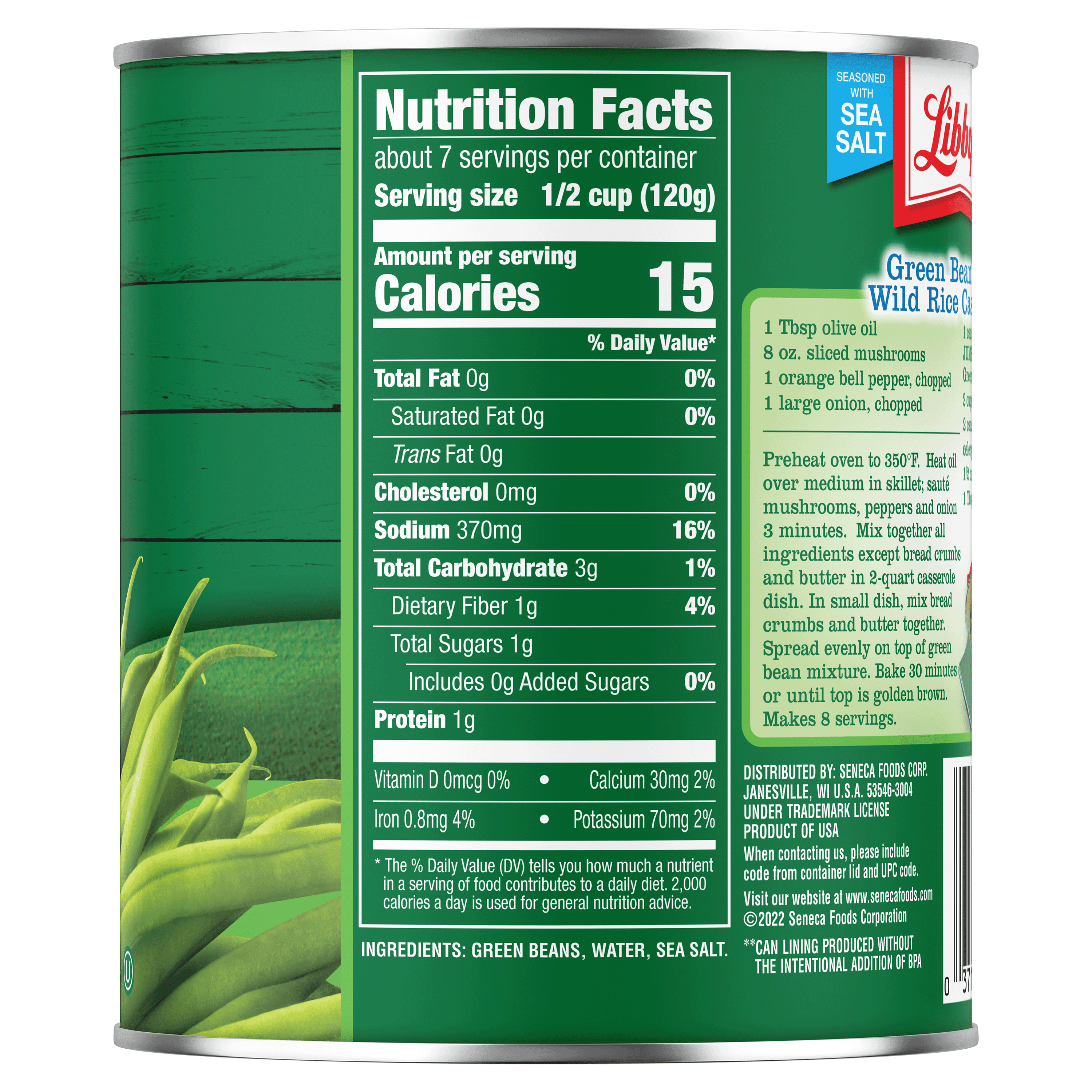 (12 pack) Libby's Canned French Style Green Beans, 28 oz