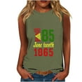 thumbnail image 1 of Gilet Sans Manches à Col Rond pour Femmes pour la Fête de l'Indépendance, Haut Décontracté en Polyester Vert Militaire, Longueur Régulière, Tissu Doux et Confortable, Lavage à la Main à l'Eau Froide, 1 of 4