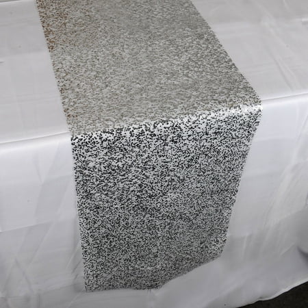 

Silver Sequin Like Glitter Net Table Runner