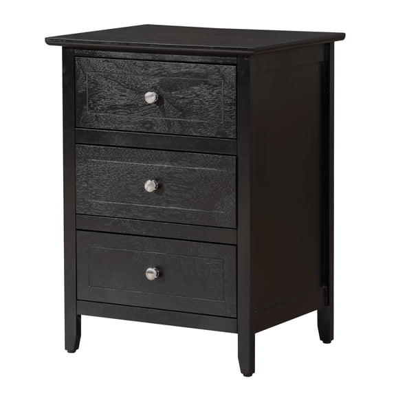 Miekor Furniture Daniel G1313-N-50 3 Drawer Nightstand , Black B5A8089