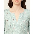 thumbnail image 5 of Moomaya Printed Short Top For Women V Neck Full Sleeve Regular Tunic Top, 5 of 8