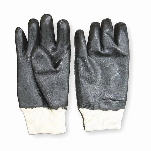 Condor Chemical Resistant Gloves, Cotton Jersey, 10.25 in L, Black, M, 1 PR