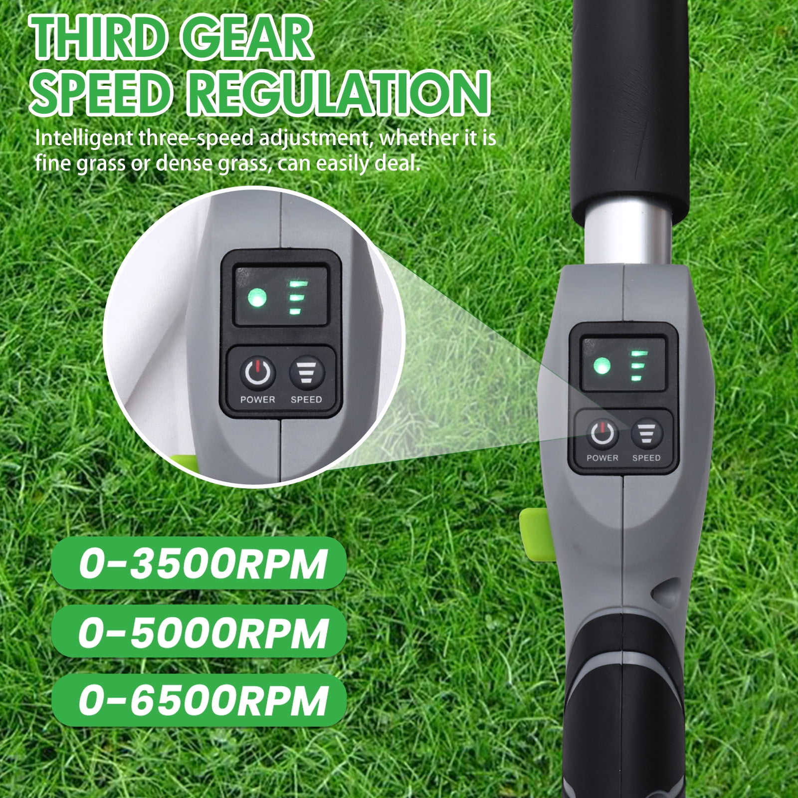 BAOKALER 40V Shaft String Trimmer with Outrunner Brushless Motor, 4AH 10C Battery and Charger, Line Bump Feed System