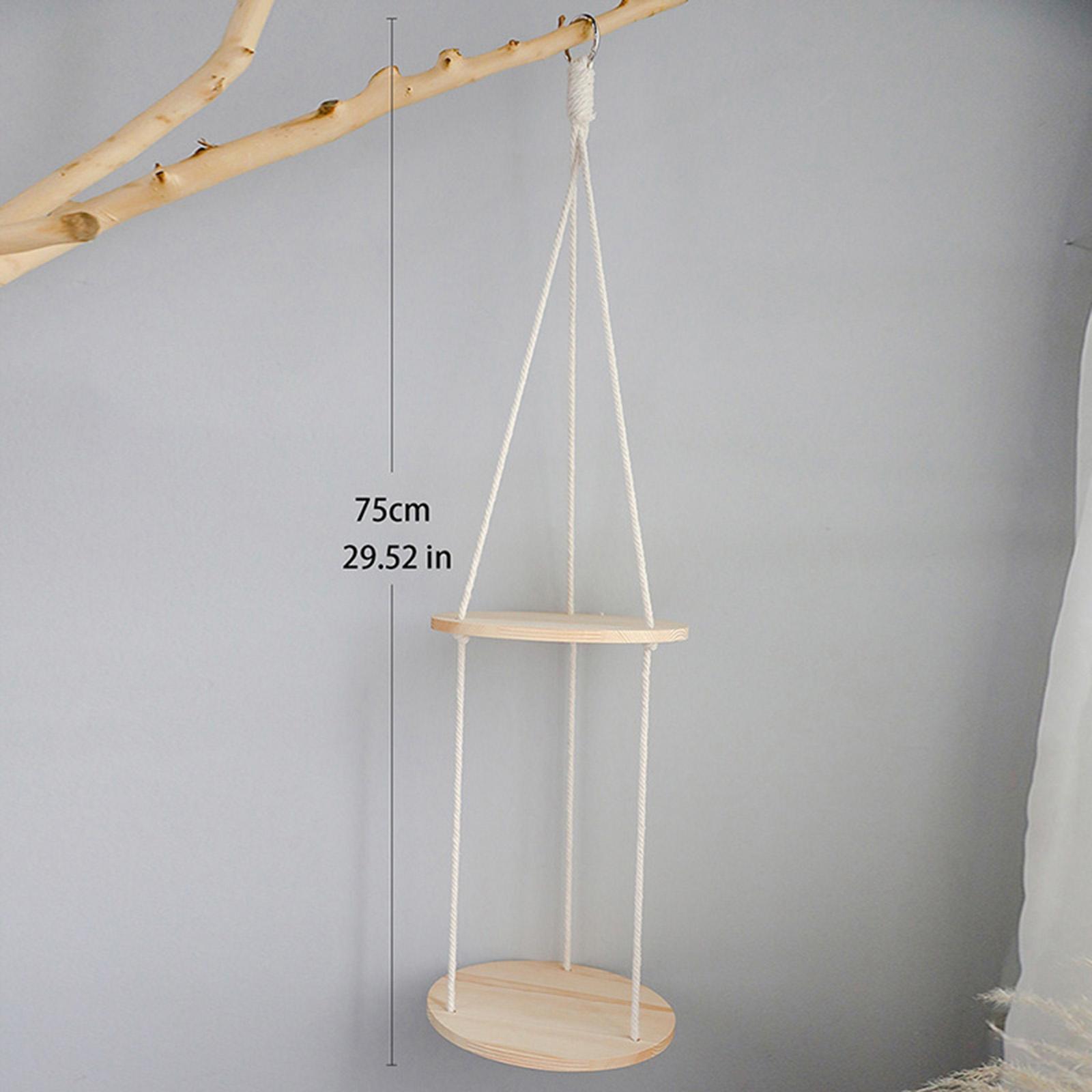 Hanging Planter Rack Decorative Flower Pot Holder Wood Home Decoration Ceiling Planter Shelf for Patio Outdoor Window Kitchen