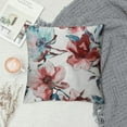 thumbnail image 2 of COMIO  Throw Pillow Cover Blue Flower Watercolor Rose Floral Colorful Maroon Allover Decorative Pillow Case Home Decor Square Pillowcase, 2 of 5