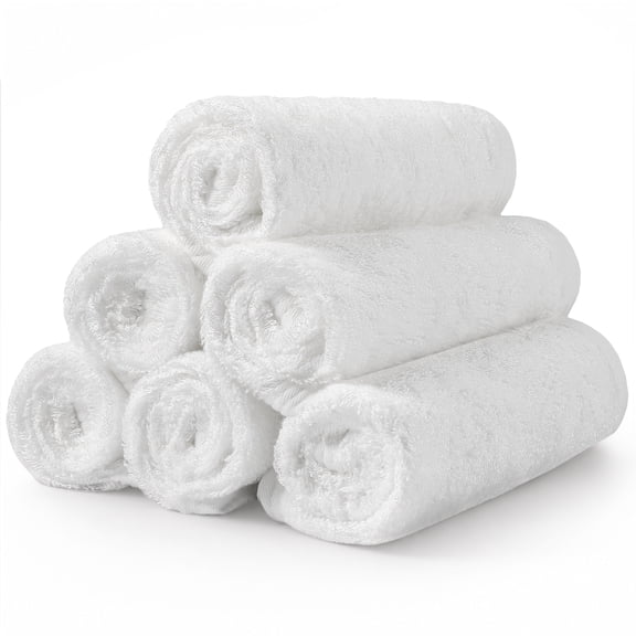 Ultra Soft Baby Washcloths 6 Pack – 10"x10" Reusable Bamboo Face Towels, Gentle for Sensitive Skin & Newborns – Highly Absorbent Wash Cloths for Bath, Burping, Makeup Removal