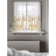 thumbnail image 5 of Fall Wheat Tier Curtains 45 Inch Length,Sheer Curtains for Bedroom Living Room Window Autum Botanical Farmhouse Yellow Orange Rod Pocket Drapes Kitchen Curtains Small Half Window 27.5"x45" 2 Panels, 5 of 7