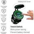 thumbnail image 4 of Quick Charge 3.0 USB Car Charger with Switch, Waterproof Dual USB QC 3.0 Fast Charger Socket 36W/12V Power Outlet for Marine Boat Rv Motorcycle Truck Golf Cart (Green), 4 of 7