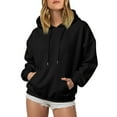 thumbnail image 2 of larppty Hoodies for Women, Fall Pullover Sweatshirt, Oversized Lightweight Sweatshirts (Black, XS), 2 of 6