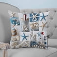 thumbnail image 4 of 24x24 Pillow Covers Set of 2, Coastal Throw Pillow Covers Decorative Couch Cushion Case, Summer Beach Starfish Nautical Sea Shell Microfiber Square Pillowcases for Bedroom Car Living Room, 4 of 7