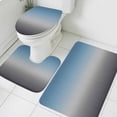thumbnail image 3 of Grey Ombre Bath Mat 3 Piece Bathroom Rug Set, Navy Blue Gray Gradient Modern Abstract Art Non Slip Bath Rug Contour Mat and Toilet Lid Cover, Absorbent Shower Mats Soft Bath Rugs and Mats Sets, 3 of 8