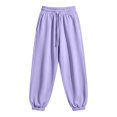 thumbnail image 5 of Drawstring Sweatpants for Women Solid Color Loose Fit Joggers Soft Stretchy Lounge Trousers for Daily Wear, 5 of 8