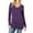 DK PURPLE, variant on Women Casual Basic Cotton Loose Fit V-Neck Long Sleeve T-Shirt Top