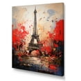thumbnail image 2 of Designart "Red And Beige Iconic Eiffel Tower in Paris" Cityscapes Canvas Wall Art - Industrial Beige Paris Entryway Wall Art Print, 2 of 6