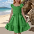 thumbnail image 2 of Elegant Square Neck Ruffle Back Sleeveless Dress For Girls Twirl Party Gown With Flowy Skirt, 2 of 6