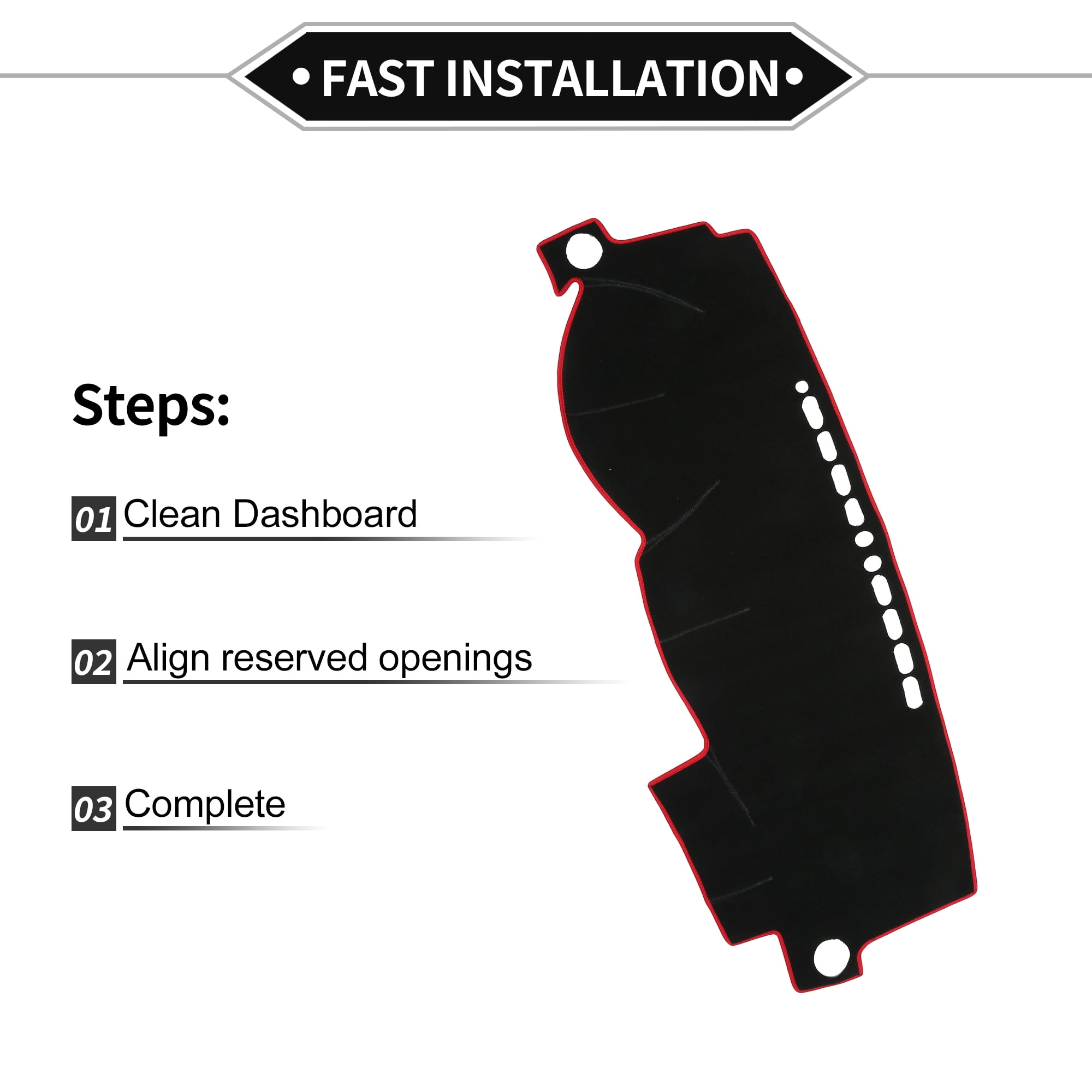Unique Bargains Non-Slip Polyester Dashboard Cover for Toyota Corolla 2004-2008 Black