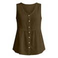thumbnail image 4 of WEIWEN Womens Tank Tops 2026 Summer Floral Printed Adjustable Spaghetti Strap Tank Top for Women Scoop Neck Sleeveless Workout Cropped Tops Bronze, XXL, 4 of 5